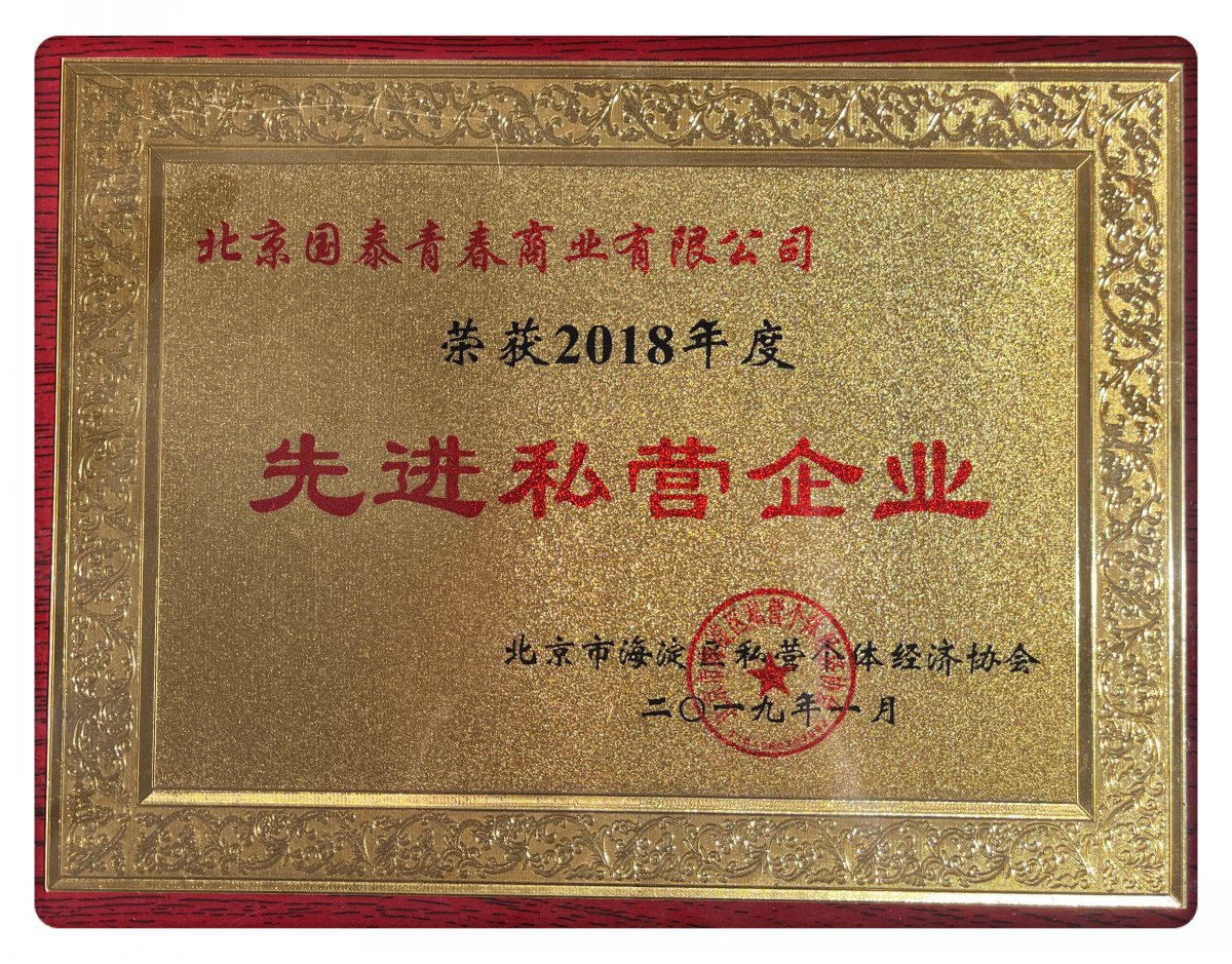 公司荣誉-先进私营企业
