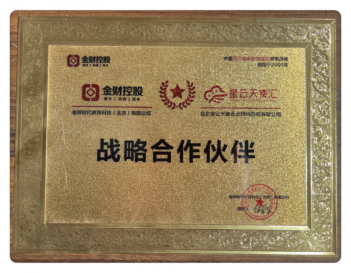 公司荣誉-金财控股&星云天使汇战略合作伙伴